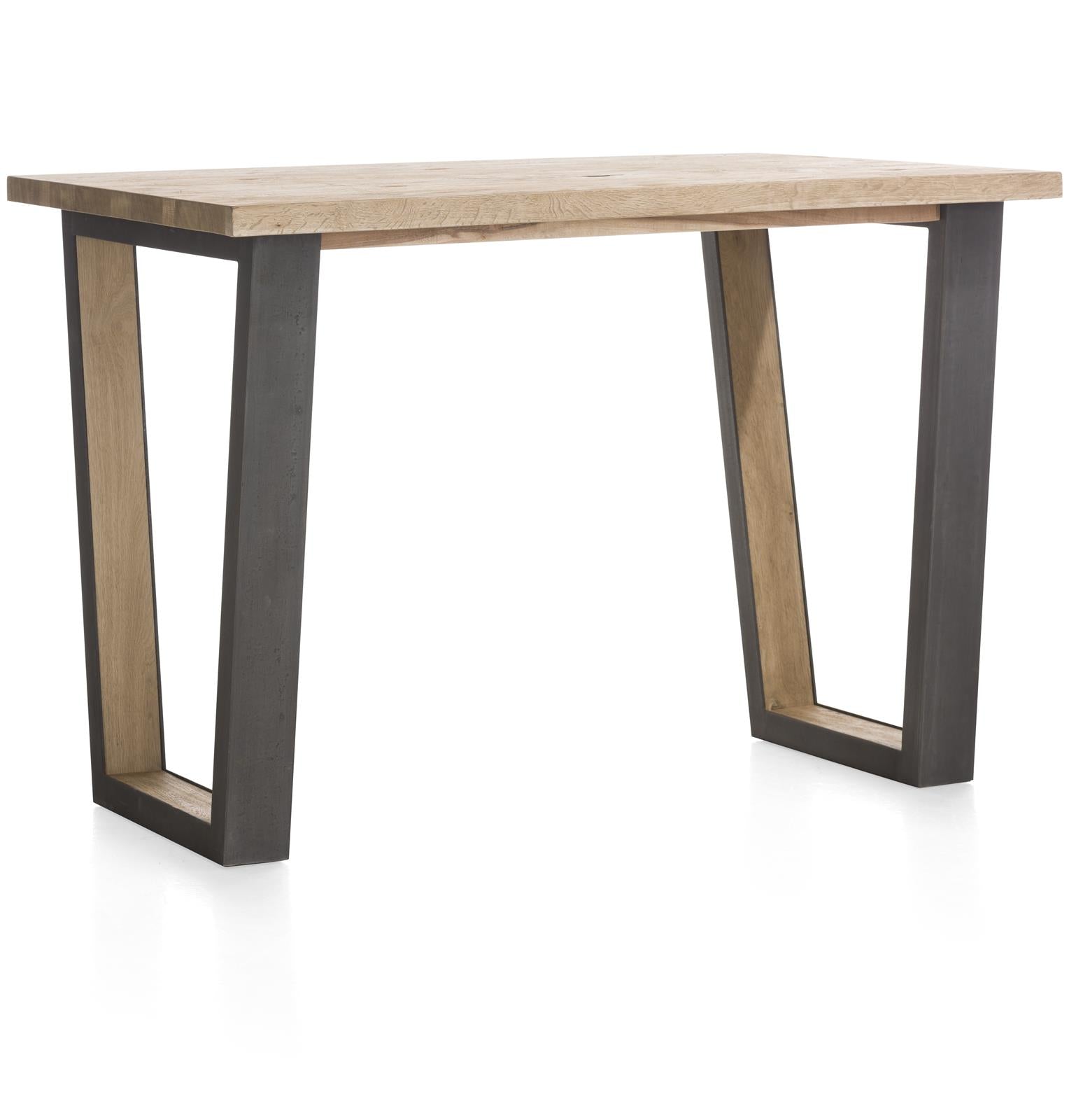 Habufa Metalox Bar Tables in Oak-bar Tables-Habufa-130 cms-U shape metal legs wood insert-Wavy edge-Against The Grain Furniture