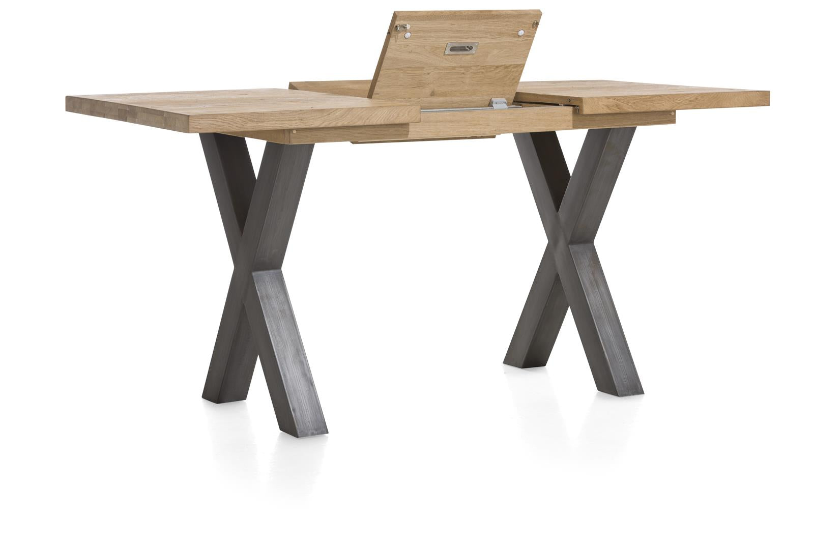 Habufa Metalox Bar Tables in Oak-bar Tables-Habufa-130 cms-U shape metal legs-Wavy edge-Against The Grain Furniture