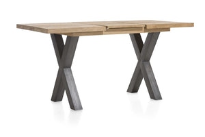 [Habufa_Cleveland]-Dining Tables-Habufa-140 x 90 cms ext:-X shape metal legs-Straight edge-Against The Grain Furniture