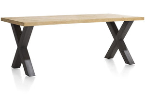 [Habufa_Cleveland]-Dining Tables-Habufa-200 cms-X shape metal legs-Wavy edge-Against The Grain Furniture