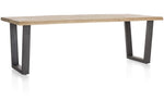 Habufa Metalox Fixed Top Oak Dining Tables-Dining Tables-Habufa-250 cms-U shape metal legs-Wavy edge-Against The Grain Furniture