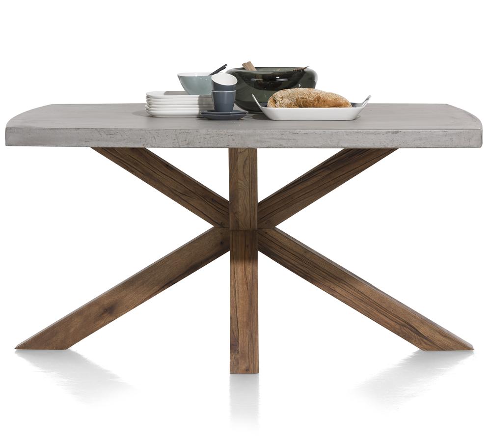 Habufa Maestro and Maitre Concrete Tables With Metal or Oak Legs-Dining Tables-Habufa-180x103cm-Oak Brown-Against The Grain Furniture