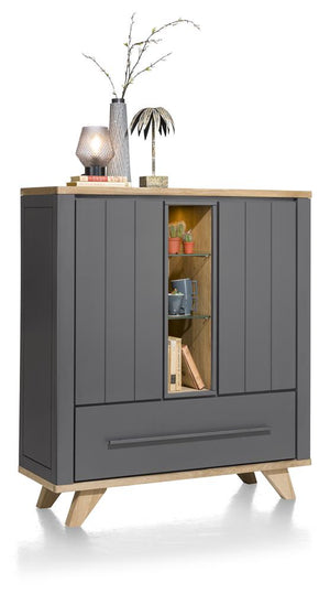 Habufa Jardin Highboard Light Acacia Wood and Grey or White