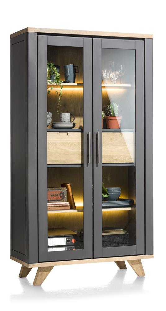 Habufa Jardin Glass Display Cabinet-Display cabinets-Habufa-Grey-Against The Grain Furniture