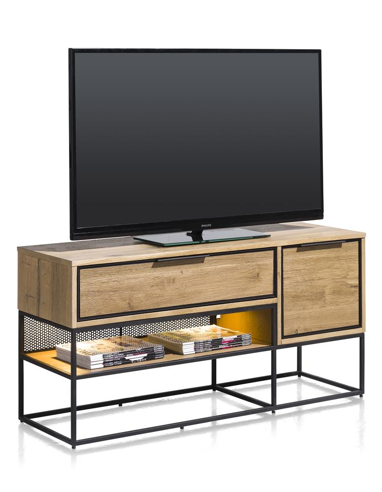 Habufa City TV Lowboards in Oak and Metal-TV lowboards-Habufa-120cm-Medium Oak-Against The Grain Furniture