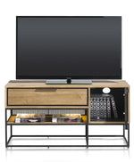 Habufa City TV Lowboards in Oak and Metal-TV lowboards-Habufa-120cm-Medium Oak-Against The Grain Furniture