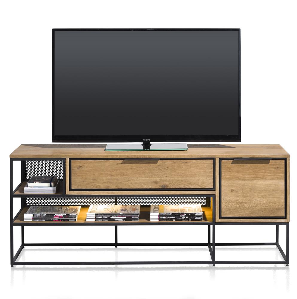 Habufa City TV Lowboards in Oak and Metal-TV lowboards-Habufa-150cms-Medium Oak-Against The Grain Furniture