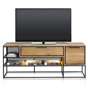 Habufa City TV Lowboards in Oak and Metal-TV lowboards-Habufa-150cms-Medium Oak-Against The Grain Furniture