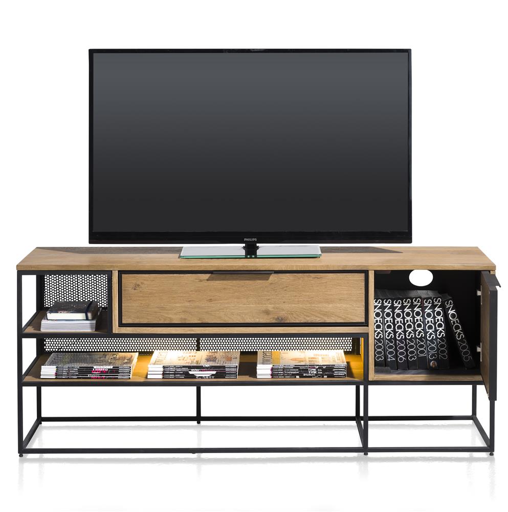 Habufa City TV Lowboards in Oak and Metal-TV lowboards-Habufa-120cm-Medium Oak-Against The Grain Furniture