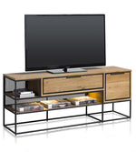 Habufa City TV Lowboards in Oak and Metal-TV lowboards-Habufa-120cm-Medium Oak-Against The Grain Furniture