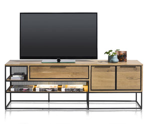 Habufa City TV Lowboards in Oak and Metal-TV lowboards-Habufa-180cms-Medium Oak-Against The Grain Furniture
