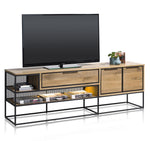 Habufa City TV Lowboards in Oak and Metal-TV lowboards-Habufa-120cm-Medium Oak-Against The Grain Furniture