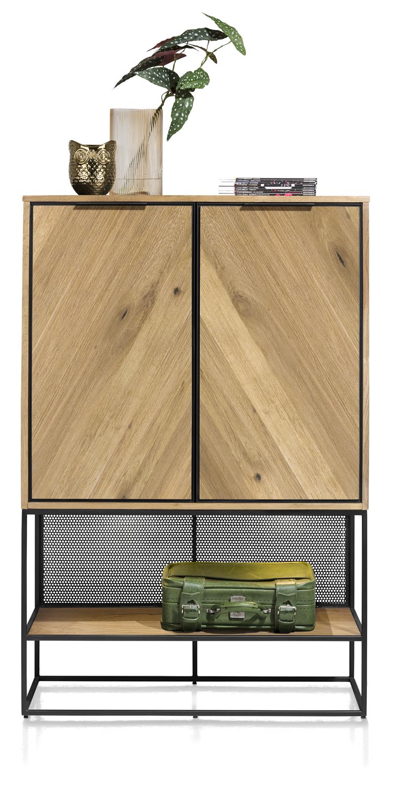 Habufa City Highboards in Oak and Metal-Highboard Storage Cabinet-Habufa-Medium Oak-Against The Grain Furniture