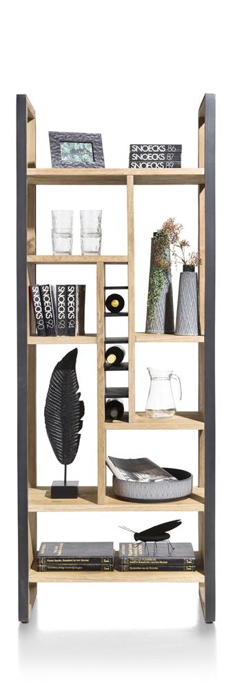 [Habufa_Cleveland]-Bookcase-Habufa-75 cms wide x 2.00 high with wine rack-Against The Grain Furniture