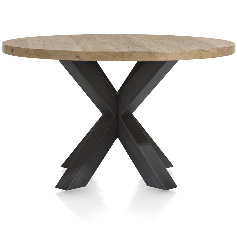 [Habufa_Cleveland]-Dining Tables-Habufa-130 Round, Plain Metal Leg-Against The Grain Furniture