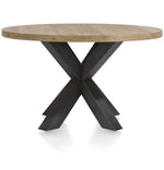 [Habufa_Cleveland]-Dining Tables-Habufa-130 Round, Plain Metal Leg-Against The Grain Furniture