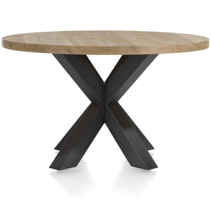 [Habufa_Cleveland]-Dining Tables-Habufa-130 Round, Plain Metal Leg-Against The Grain Furniture