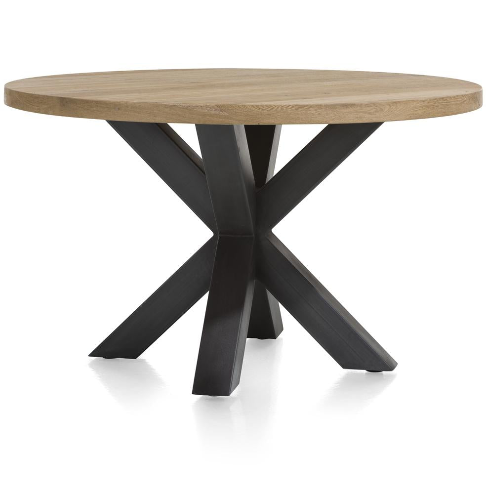 [Habufa_Cleveland]-Dining Tables-Habufa-130 Round, Plain Metal Leg-Against The Grain Furniture