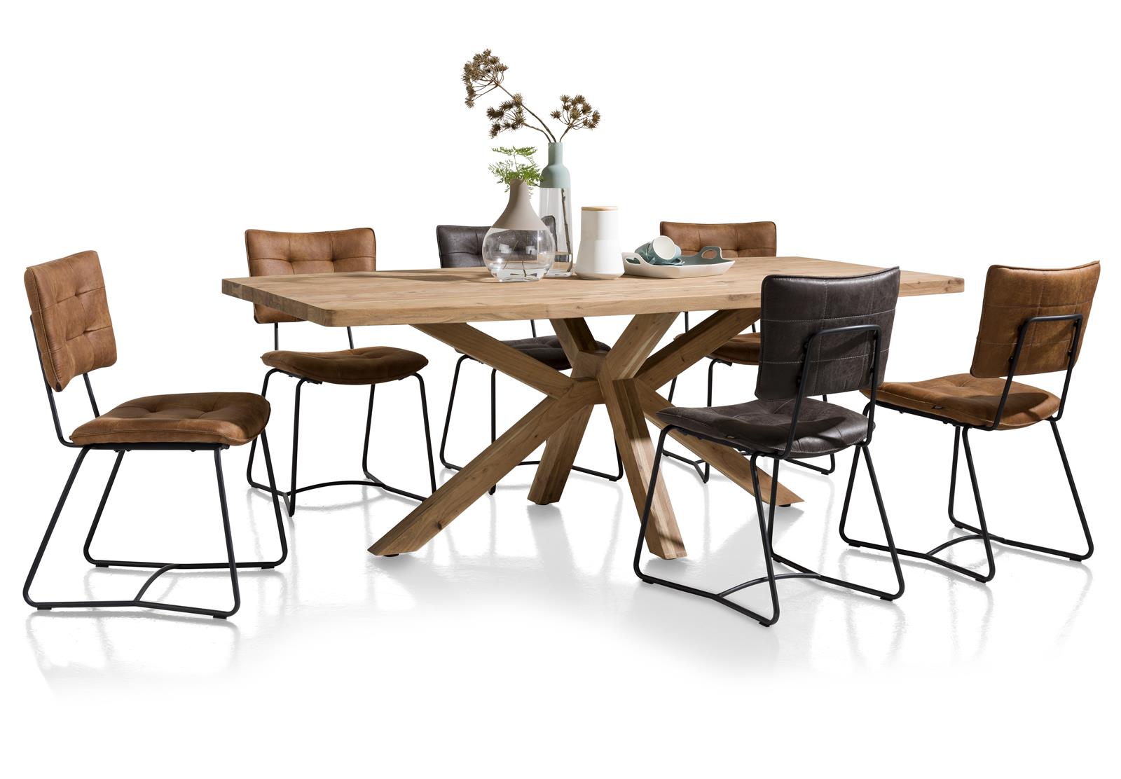 Habufa Quebec Dining tables-Dining Tables-Habufa-130 x 150-Metal Legs-Against The Grain Furniture