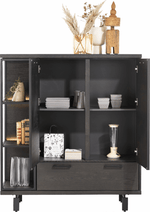 Ridgefield Urban Oak Highboard Cabinet in Anthracite