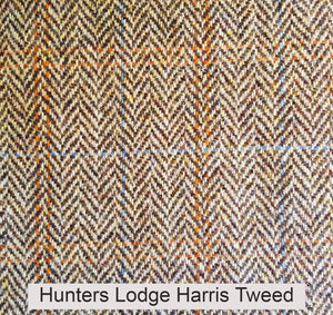 Granby Harris Tweed and Leather Curved Sofa.-harris tweed sofas-Carlton Vintage-Against The Grain Furniture