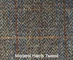 Granby Harris Tweed and Leather Curved Sofa.-harris tweed sofas-Carlton Vintage-4 Seater-Morland Tweed-Against The Grain Furniture