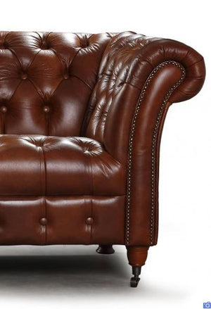 Chester Club Leather Sofas and Chair.-Leather Chesterfield-Carlton Vintage-Chair-Oliato Tobacco-Against The Grain Furniture