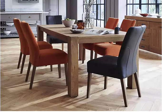 Habufa Santorini Bespoke Oak Fixed Top Dining Tables in Four Colours-Dining Table-Habufa-160 x 90-Castle Sand-Against The Grain Furniture