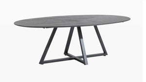 Ridgefield Urban Oak Elliptical Dining Tables in Anthracite