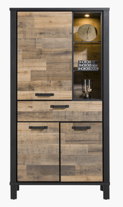 Habufa Sardinie Driftwood Tall Storage Display Cabinet-Storage cabinet-Habufa-Against The Grain Furniture