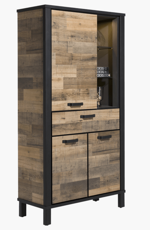 Habufa Sardinie Driftwood Tall Storage Display Cabinet-Storage cabinet-Habufa-Against The Grain Furniture