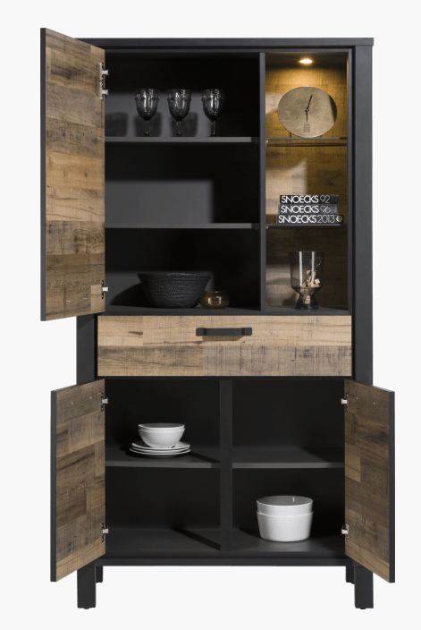 Habufa Sardinie Driftwood Tall Storage Display Cabinet-Storage cabinet-Habufa-Against The Grain Furniture