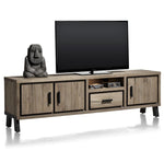 Habufa Vitoria Gun Metal and Oak Lowboards-[Habufa Philadelphia]-[Furniture Village Philadelphia]-200cm-Against The Grain Furniture